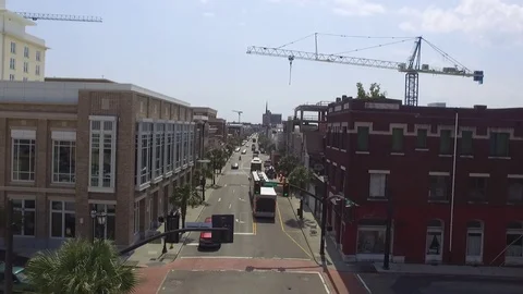 King Street Low Flyover Charleton SC Stock Footage 89558405