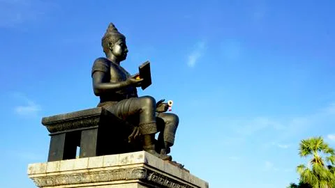 King of sukhothai statue side view Stock Photos