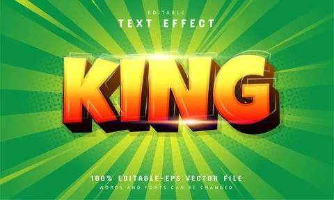 King text effect with orange gradient Stock Illustration