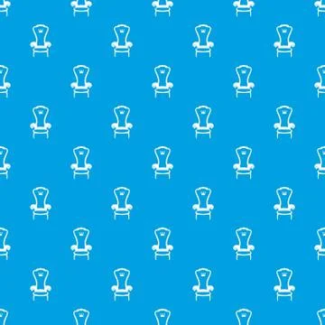 King throne chair pattern seamless blue Stock Illustration