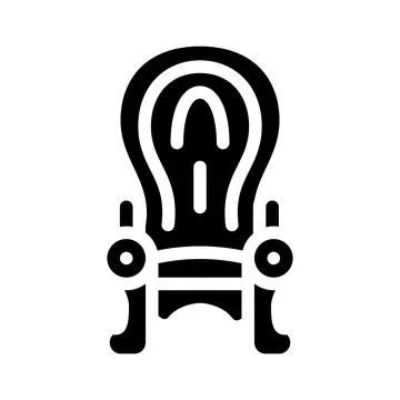 King throne glyph icon vector black illustration Stock Illustration