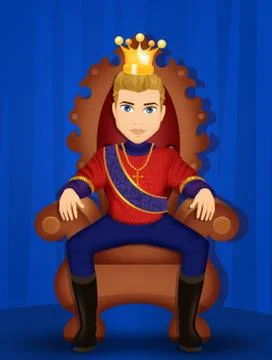 King on throne Stock Illustration
