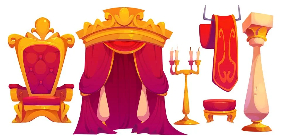 King throne isolated on white background イラスト素材