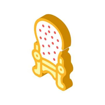 King throne isometric icon vector sign illustration Stock Illustration