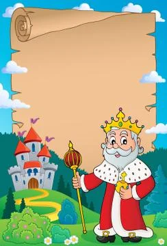 King topic parchment Stock-Illustration