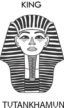 King tutankhamun portrait Stock Illustration
