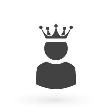King User Icon Logo Design Element. Admin icon. Administrator. Crowned king sign Stock Illustration
