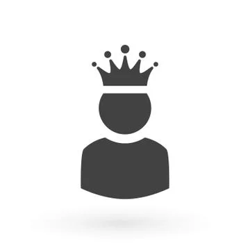 King User Icon Logo Design Element. Admin icon. Administrator. Crowned king sign Stock Illustration
