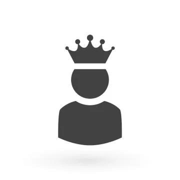 King User Icon Logo Design Element. Admin icon. Administrator. Crowned king sign Stock Illustration