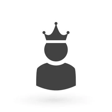 King User Icon Logo Design Element. Admin icon. Administrator. Crowned king sign Stock Illustration