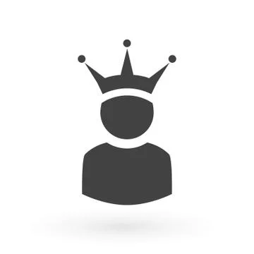 King User Icon Logo Design Element. Admin icon. Administrator. Crowned king sign Stock Illustration