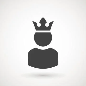 King User Icon Logo Design Element. Admin icon. Administrator. Crowned king sign Stock Illustration