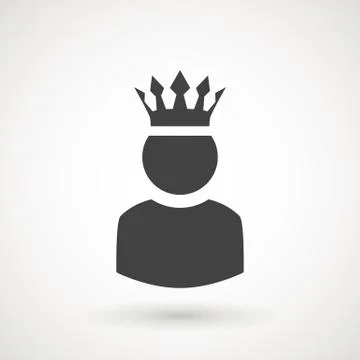 King User Icon Logo Design Element. Admin icon. Administrator. Crowned king sign Stock Illustration