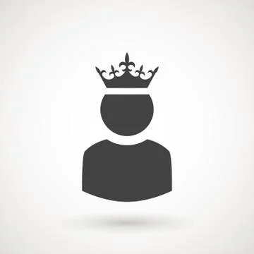 King User Icon Logo Design Element. Admin icon. Administrator. Crowned king sign Stock Illustration