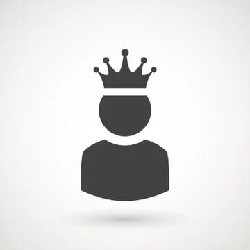 King User Icon Logo Design Element. Admin icon. Administrator. Crowned king sign Stock Illustration