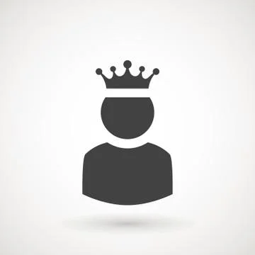 King User Icon Logo Design Element. Admin icon. Administrator. Crowned king sign Stock Illustration