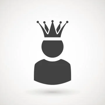 King User Icon Logo Design Element. Admin icon. Administrator. Crowned king sign Stock Illustration