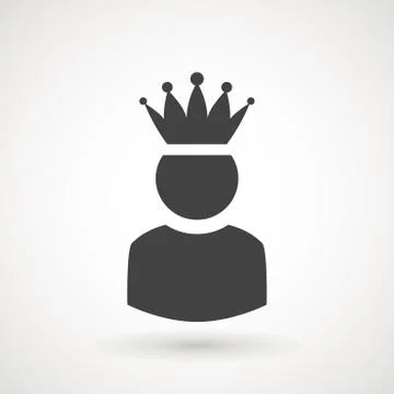 King User Icon Logo Design Element. Admin icon. Administrator. Crowned king sign Stock Illustration