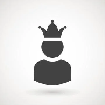 King User Icon Logo Design Element. Admin icon. Administrator. Crowned king sign Stock Illustration