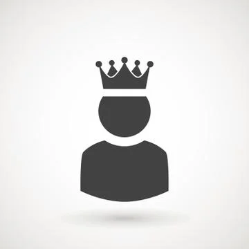 King User Icon Logo Design Element. Admin icon. Administrator. Crowned king sign Stock Illustration