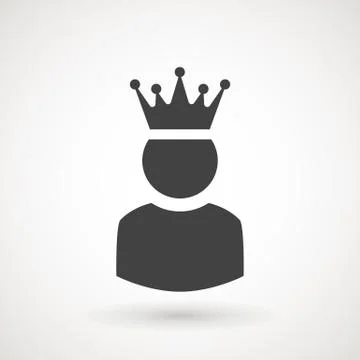 King User Icon Logo Design Element. Admin icon. Administrator. Crowned king sign Stock Illustration