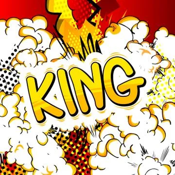 King - Vector illustrated comic book style phrase. Illustrazione stock