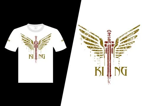 King Vector White T-Shirt Design Illustrazione stock