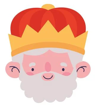 King wise melchior face Stock Illustration