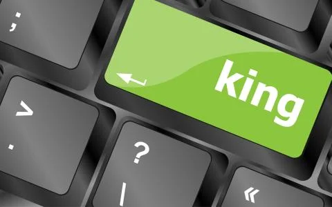 King word on computer enter keyboard key, web button Stock Illustration