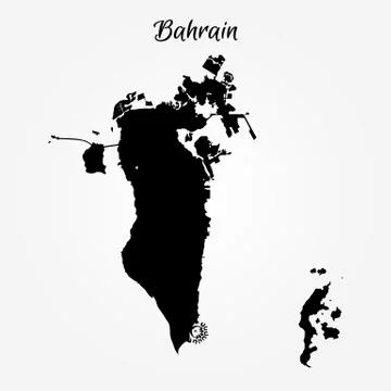 Kingdom of Bahrain map regions Illustrazione stock