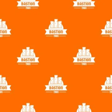 Kingdom bastion pattern vector orange Stock Illustration