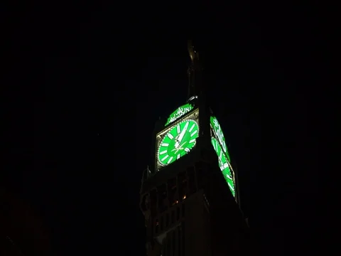 Kingdom Clock Tower in night.  Stock Footage 110833278