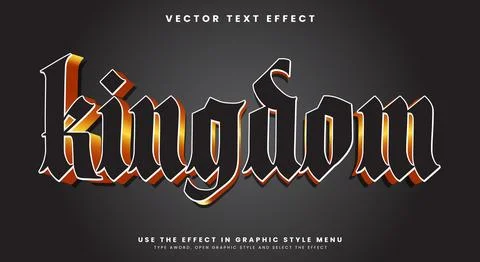 Kingdom editable text effect template 스톡 일러스트