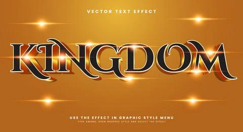 Kingdom editable text effect template Ilustración de archivo