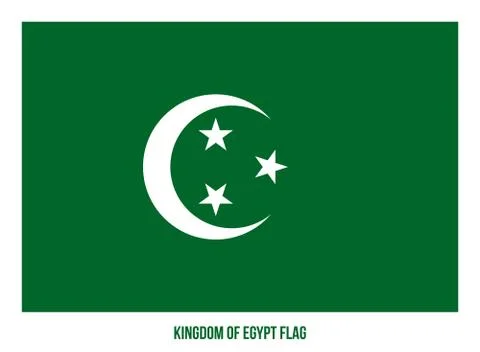 Kingdom of Egypt Flag Waving Vector Illustration on White Background. Stock Illustration