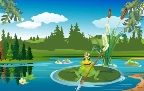 In the kingdom of frogs Stock Illustration