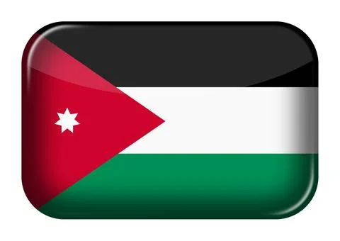 Kingdom of Jordan web icon button 스톡 일러스트