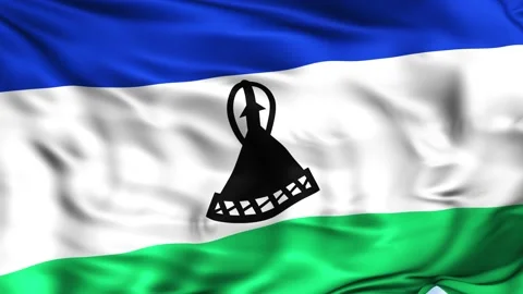 Kingdom of Lesotho Waving Flag Background Stock Footage 204140075