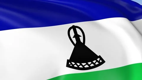 Kingdom of Lesotho Waving Flag Background Loop 스톡 동영상 317847852
