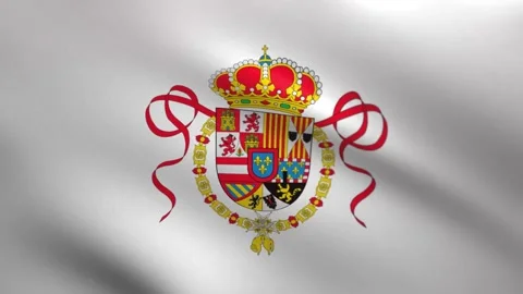 Kingdom of Spain Flag Waving Loop 4K – Historical Spanish Flag Animation Vídeos de archivo 336295674