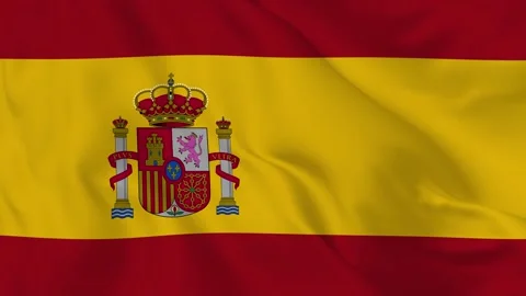 Kingdom of Spain realistic waving flag. Stock Footage 203663329