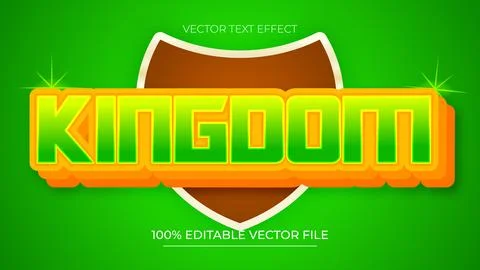 Kingdom text effect editable futuristic and game text style with green colo.. Stock Illustration