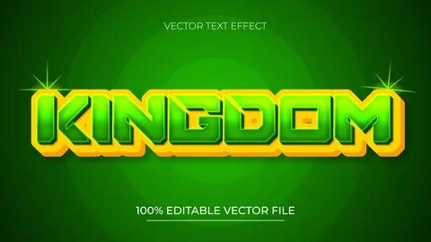 Kingdom text effect editable futuristic and game text style with green colo.. 스톡 일러스트