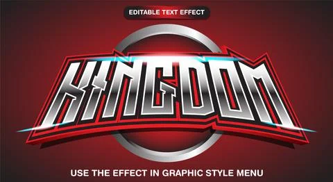 Kingdom text effect editable warrior Stock Illustration