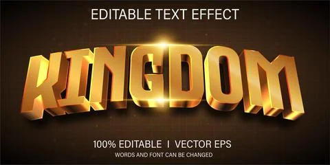 Kingdom vector text effect with modern style design Stock Illustration