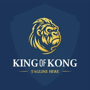 Kingkong head logo template vector design for sport game and e-sport team clu Illustrazione stock