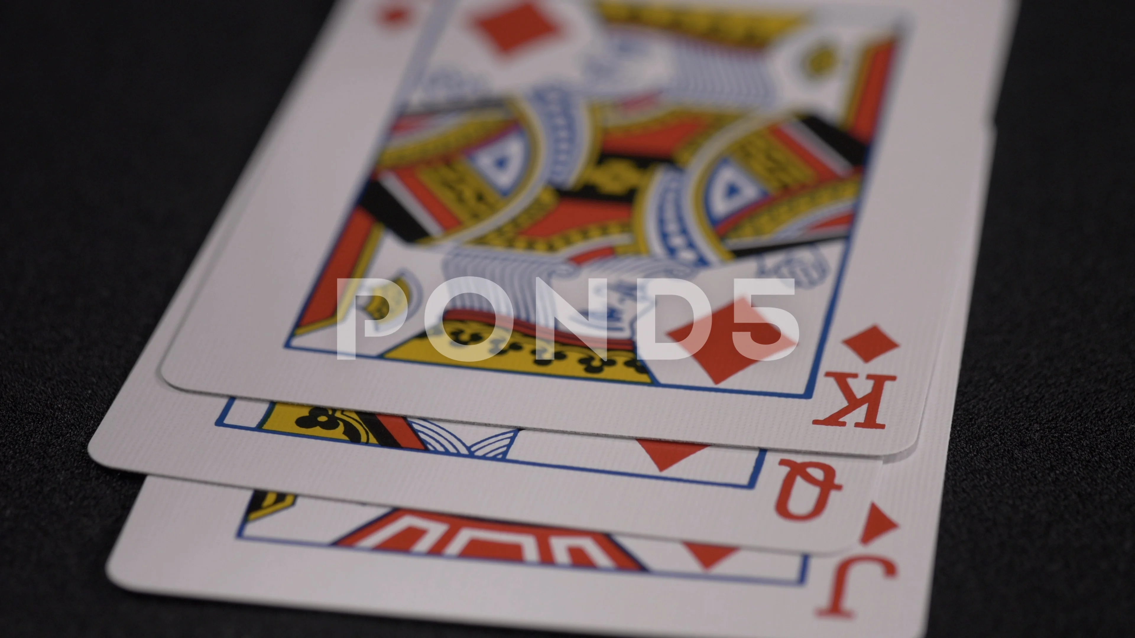 King, Queen, Jack of Clubs playing card,, Stock Video