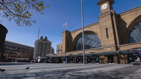 Kings Cross Station Exterior, Time Lapse Stock Footage