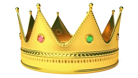 King's Crown Isolated On White Seamless Loop Stock Footage