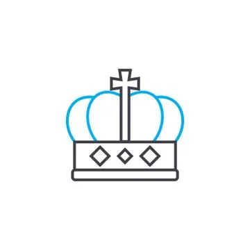 King's crown linear icon concept. King's crown line vector sign, symbol Stock Illustration